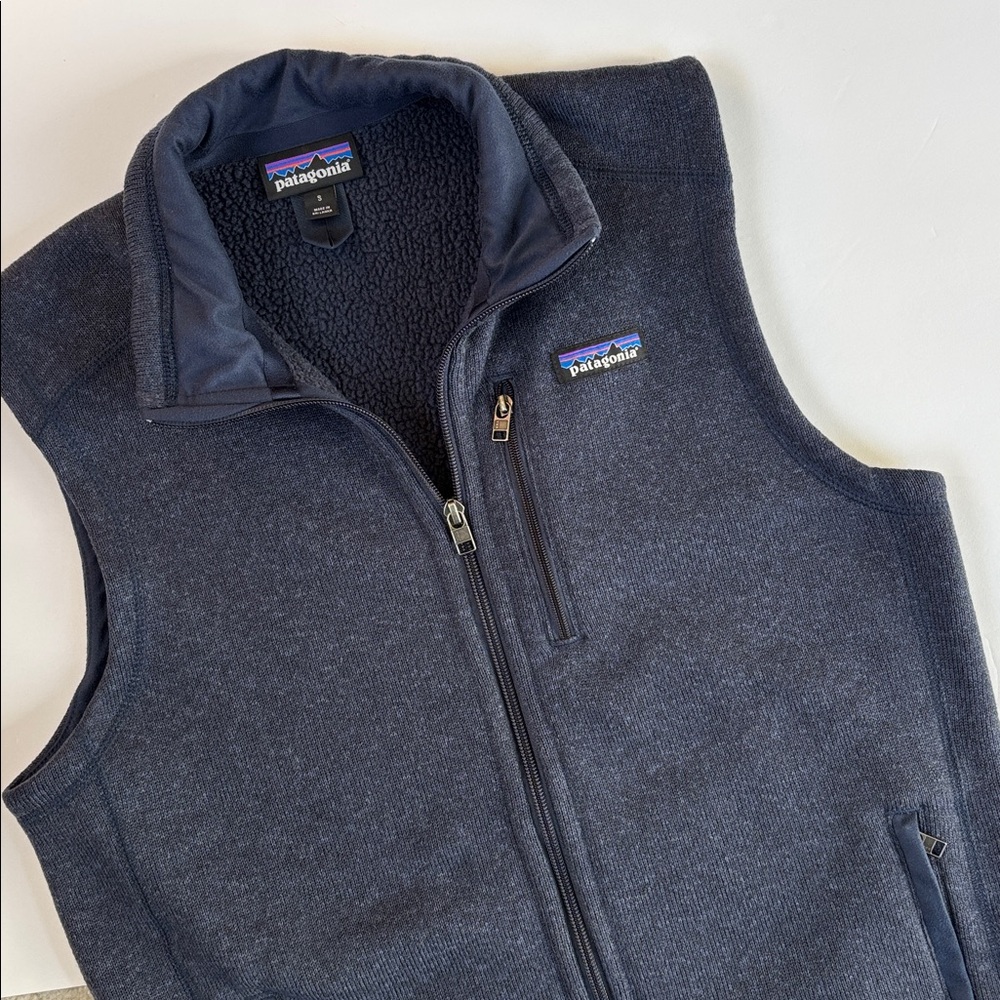 Patagonia Better Sweater‎ Vest Blue Full Zip Fleece Hiking Outdoors Men’s Small